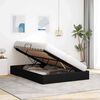 vidaXL Lit de Rangement avec matelas Noir 135 x 190 cm tissu