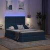 vidaXL Lit avec rangement et LED avec LED Bleu 140 x 200 cm Polyester