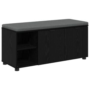 vidaXL Banc d'entr&eacute;e avec coussin Ch&ecirc;ne Noir 100 x 38 x 46 cm