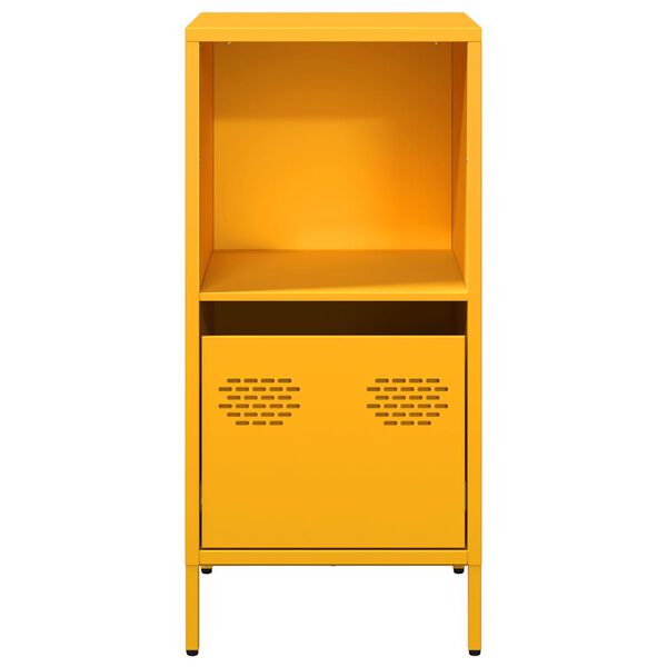 vidaXL Buffet jaune moutarde 35x39x73,5 cm acier lamin&eacute; &agrave; froid