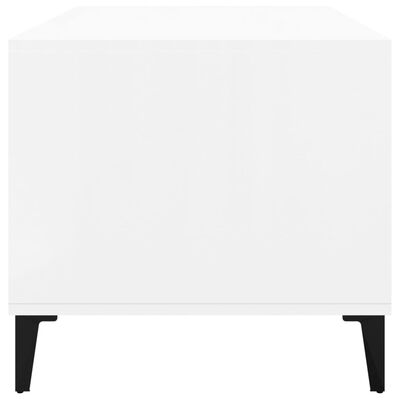 vidaXL Table basse Blanc brillant 90x49x45 cm Bois d'ingénierie