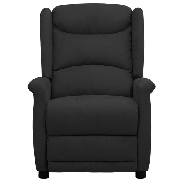 vidaXL Fauteuil inclinable Noir Tissu microfibre