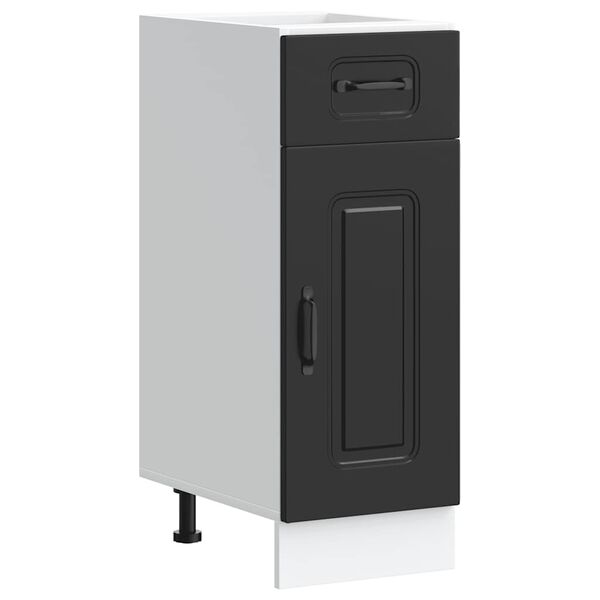 vidaXL Armoire de cuisine Kalmar noir bois d'ing&eacute;nierie