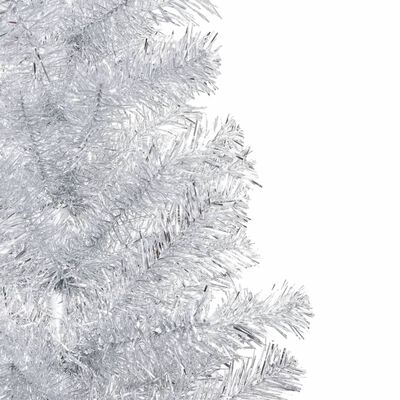 vidaXL Sapin de Noël artificiel avec LED et support Argenté 180 cm PET