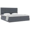 vidaXL Lit avec rangement et matelas Gris fonc&eacute; 200 x 200 cm Velours