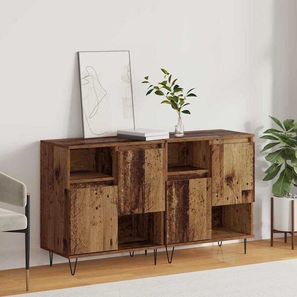 vidaXL Buffet 2 pcs Bois ancien 60 x 35 x 70 cm