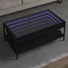 vidaXL Table basse avec LED infini noir 90x50x38 cm