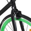 vidaXL V&eacute;lo &agrave; pignon fixe noir et vert 700c 55 cm