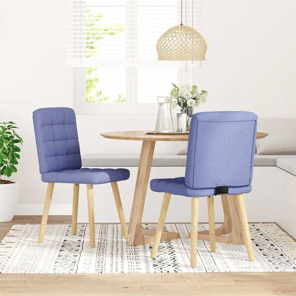 vidaXL Chaises &agrave; manger lot de 2 bleu jean tissu