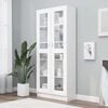 vidaXL Armoire &agrave; vitrine Blanc 82,5x30,5x185 cm Bois d'ing&eacute;nierie