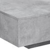 vidaXL Table basse avec lumières LED gris béton 85x55x31 cm