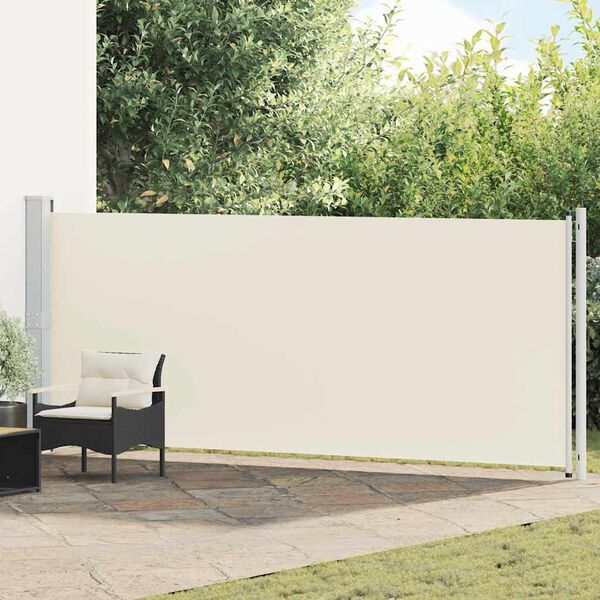 vidaXL Auvent lat&eacute;ral r&eacute;tractable de patio 600x160 cm cr&egrave;me