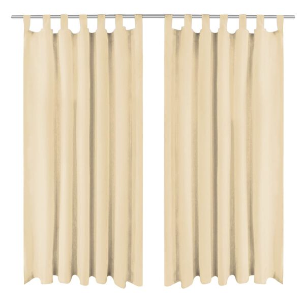 vidaXL Rideau occultant avec boucles 2 pcs 140 x 245 cm Beige