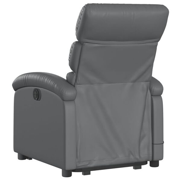 vidaXL Fauteuil inclinable de massage Gris Similicuir