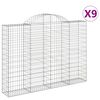 vidaXL Paniers &agrave; gabions arqu&eacute;s 9 pcs 200x30x140/160 cm Fer galvanis&eacute;