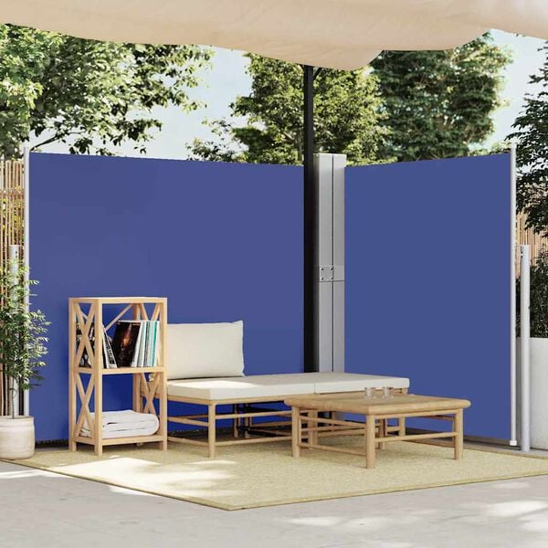 vidaXL Auvent lat&eacute;ral r&eacute;tractable de patio 170x1200 cm Bleu