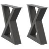 vidaXL Pieds de table basse 2 pi&egrave;ces Anthracite 40 x (30-31,3) cm Acier