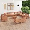 vidaXL Salon de jardin 13 pcs Bois de pin massif Marron miel