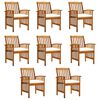 vidaXL Ensemble de 8 chaises de jardin avec coussins bois d'acacia