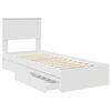 vidaXL Lit de Rangement Blanc 75 x 190 cm Bois d'ing&eacute;nierie