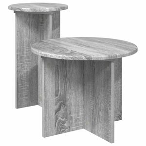 vidaXL Ensemble de tables d'appoint avec stockage 2 pcs Sonoma gris