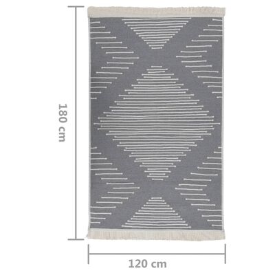 vidaXL Tapis Gris foncé 120x180 cm Coton