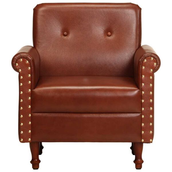 vidaXL Chaise cabriolet marron cuir v&eacute;ritable