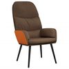 vidaXL Chaise de relaxation avec tabouret Marron Tissu