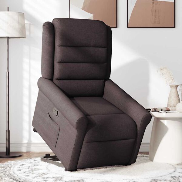 vidaXL Fauteuil inclinable marron fonc&eacute; tissu