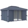 vidaXL Tonnelle avec rideau 4x3 m Anthracite Aluminium