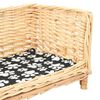 vidaXL Panier pour chiens avec coussin 50x33x30 cm Saule naturel