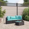 vidaXL Salon de jardin 4 pcs avec coussins noir r&eacute;sine tress&eacute;e