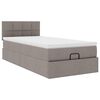vidaXL Cadre de lit ottoman avec matelas taupe 90x190 cm tissu