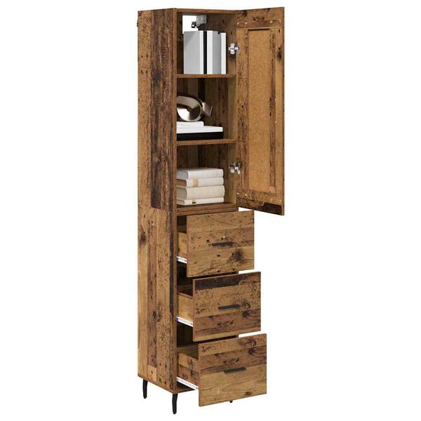 vidaXL Haut Armoire Bois Ancien 34,5 x 34 x 180 cm Bois d'ing&eacute;nierie