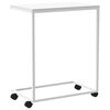 vidaXL Table d'appoint avec roues Blanc 55x35x70 cm Bois d'ing&eacute;nierie