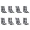vidaXL Chaises inclinables de jardin et coussins lot de 8 Teck solide