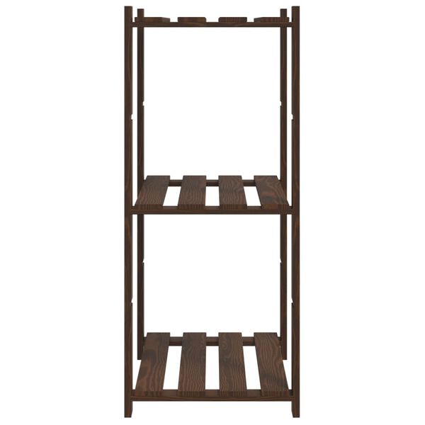 vidaXL Support de rangement &agrave; 3 niveaux marron 60x38x90 cm bois de pin