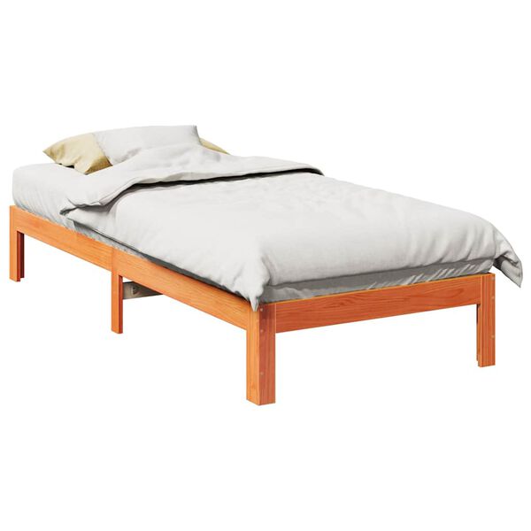 vidaXL Cadre de lit sans matelas cire marron 90x200 cm bois pin massif