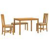 vidaXL Ensemble de salle &agrave; manger 4 pc Beige Bois de ch&ecirc;ne massif