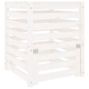 vidaXL Composteur Blanc 63,5x63,5x77,5 cm Bois massif de pin