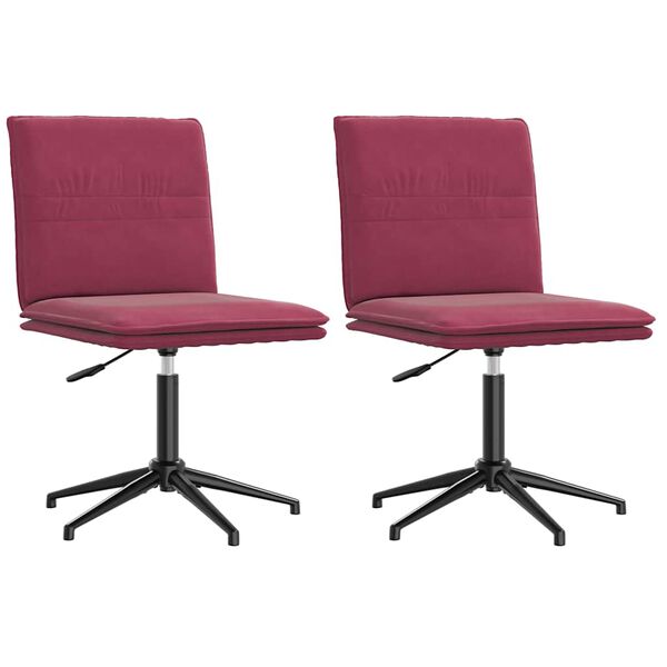 vidaXL Chaises à manger lot de 2 Rouge bordeaux Velours