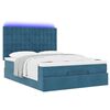 vidaXL Cadre de lit ottoman avec matelas bleu foncé 140x190 cm velours