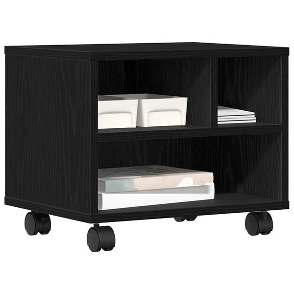 vidaXL Support d'imprimante avec stockage Ch&ecirc;ne noir 41 x 32 x 34,5 cm