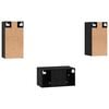 vidaXL Ensemble meuble TV 3 pcs Ch&ecirc;ne noir Bois d'ing&eacute;nierie
