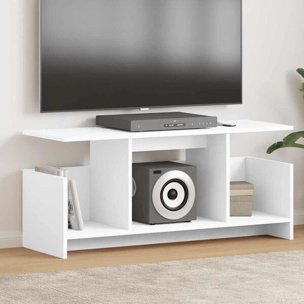 vidaXL Meuble TV Blanc 102 x 35 x 45 cm Bois d'ing&eacute;nierie
