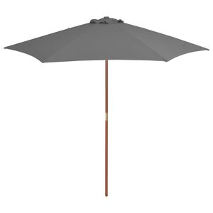 vidaXL Parasol d'ext&eacute;rieur avec m&acirc;t en bois 270 cm Anthracite