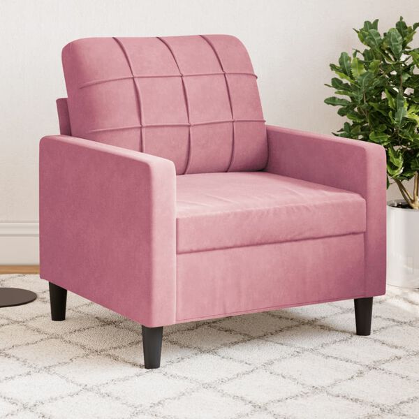 vidaXL Fauteuil Rose 60 cm Velours