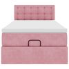 vidaXL Cadre de lit ottoman avec matelas rose 100x200 cm velours
