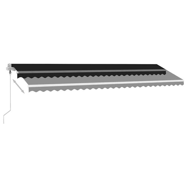 vidaXL Auvent automatique capteur de vent et LED 600x300 cm Anthracite