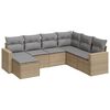 vidaXL Salon de jardin avec coussins 7 pcs beige r&eacute;sine tress&eacute;e